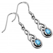 Synthetic Opal Celtic Knot Earrings - e299